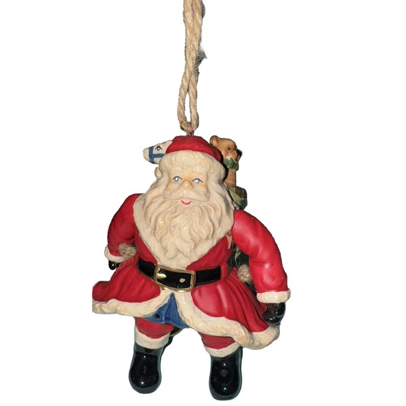 Other - Jointed‎ Dangle Legs Santa Claus Christmas Ornament Vintage